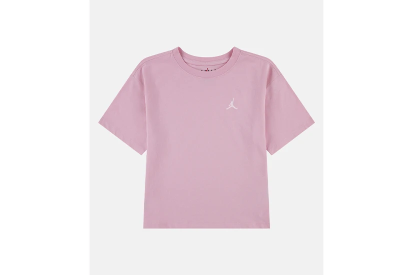 Jordan Brooklyn Essentials Embroidered Παιδικό Κοντομάνικο T-Shirt Ροζ