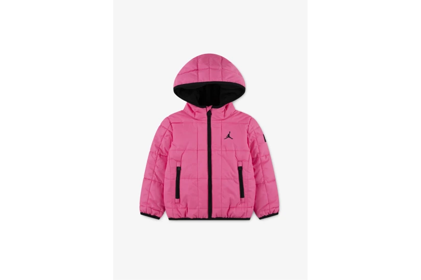 Jordan Essentials Παιδικό Μπουφάν Puffer με Κουκούλα Ροζ