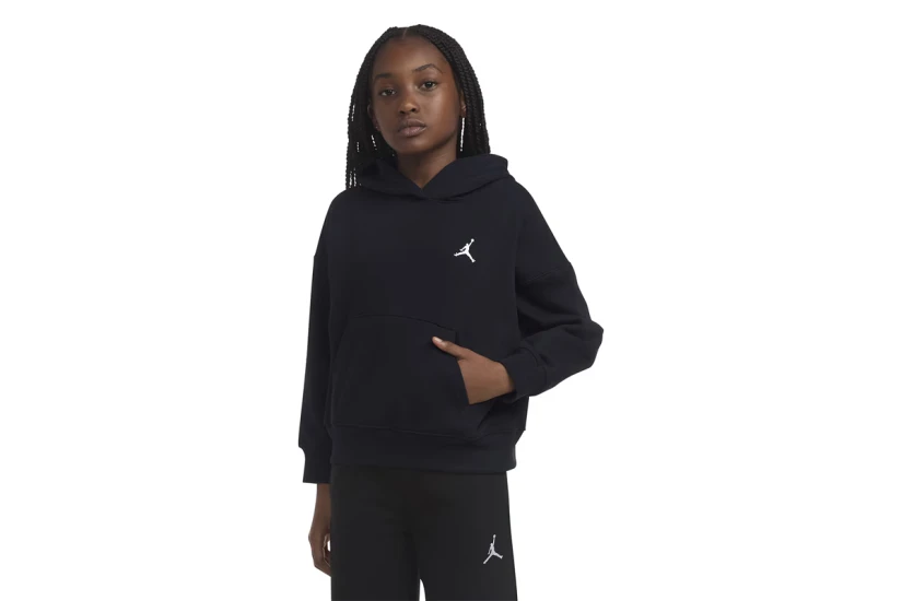 Jordan Brooklyn Essentials Παιδικό Φούτερ με Κουκούλα Μαύρο