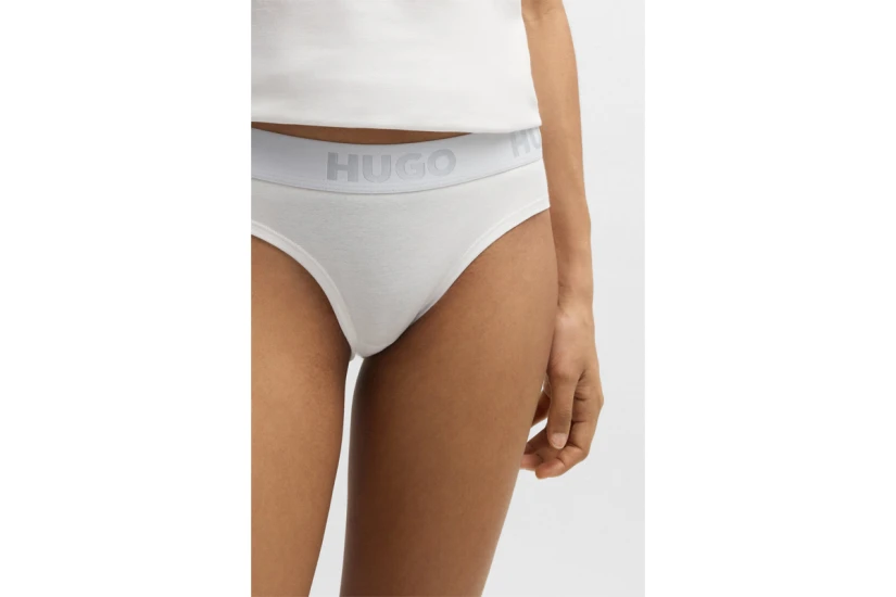 Hugo Brief Sporty Logo Γυναικείο Εσώρουχο String Λευκό