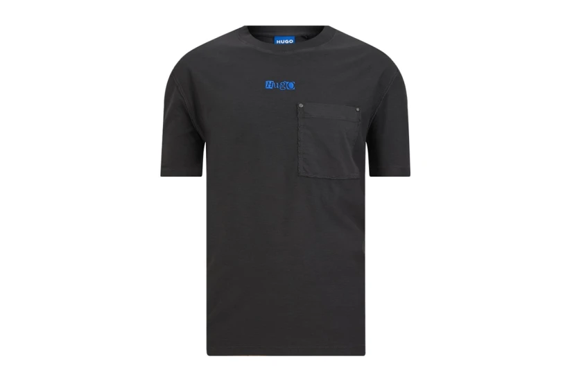 Hugo Naste Ανδρικό Κοντομάνικο T-Shirt Ανθρακί, Μπλε