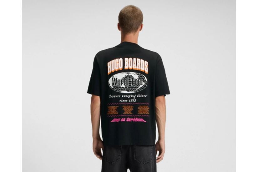 Hugo Nartupix Logo Artwork Ανδρικό Κοντομάνικο T-Shirt Μαύρο