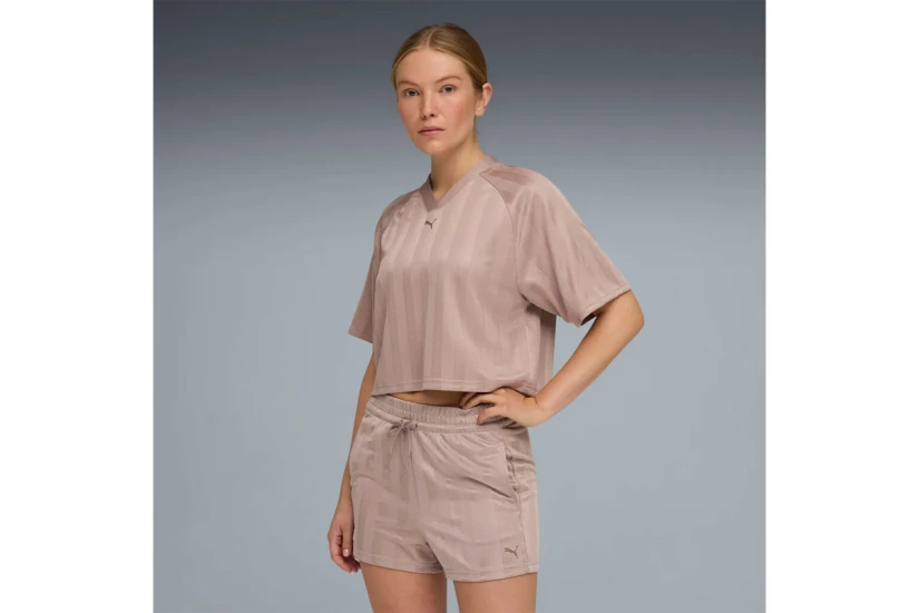 Puma League Γυναικείο Κοντομάνικο Cropped T-Shirt Σάπιο Μήλο