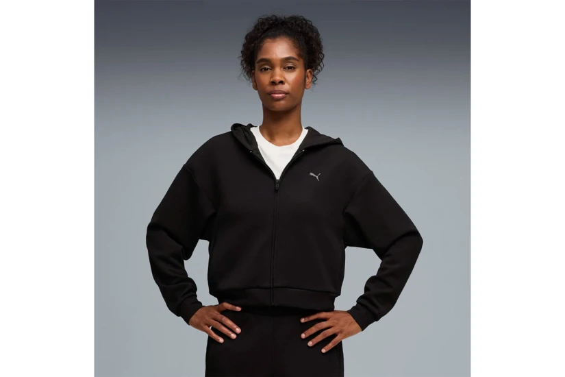 Puma Cloudspun Ultra Soft Γυναικεία Πολυεστερική Ζακέτα με Κουκούλα Μαύρη