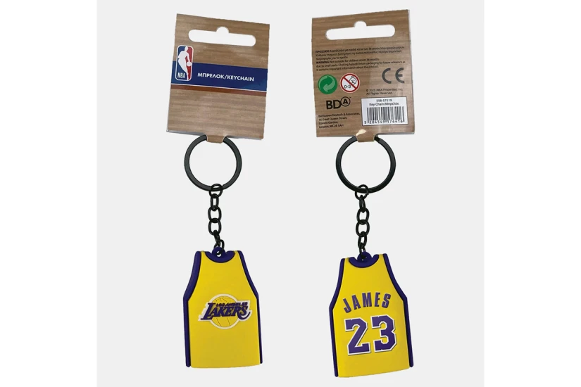 Back Me Up NBA Jersey Los Angeles Lakers LeBron James 23 Μπρελόκ Κίτρινο, Μπλε