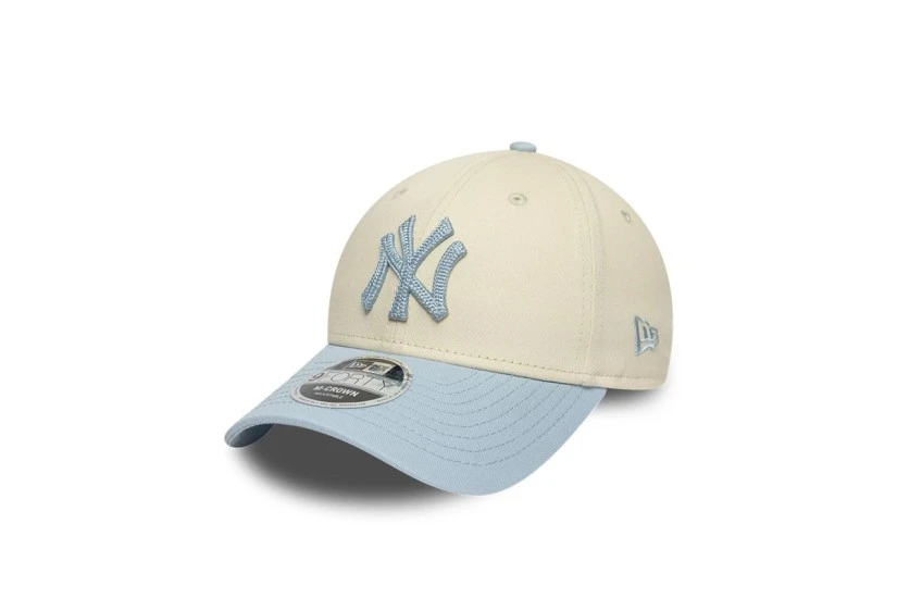 New Era New York Yankees Side Script 9Forty Καπέλο Snapback Εκρού, Σιέλ