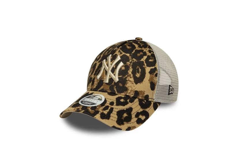 New Era New York Yankees Leopard 9Forty Trucker Καπέλο Snapback Καφέ, Μπεζ, Μαύρο
