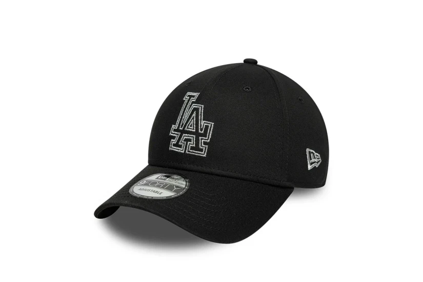 New Era Metallic Outline 9F Los Angeles Dodgers Unisex Καπέλο Strapback Μαύρο, Λευκό