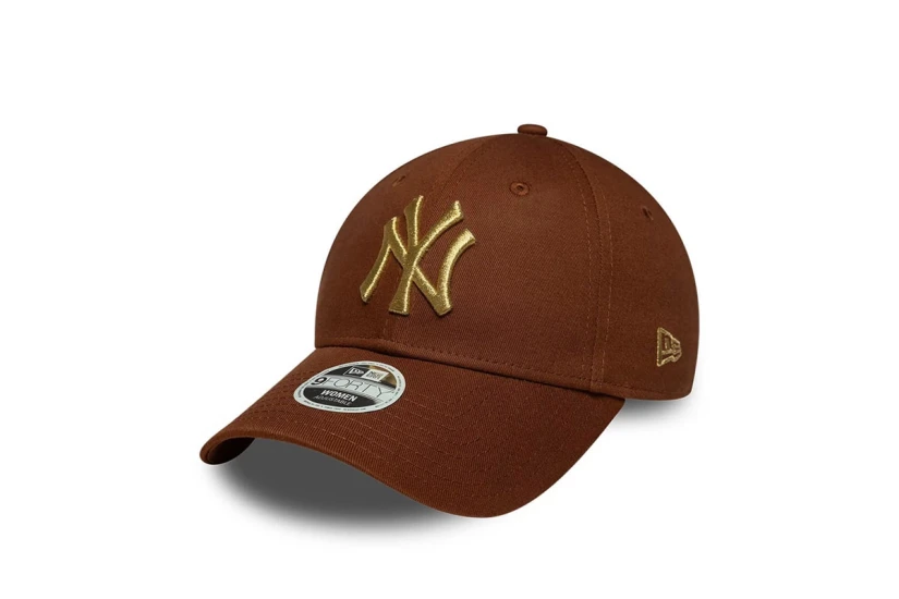 New Era Metallic Logo Γυναικείο Καπέλο Strapback Καφέ, Χρυσό