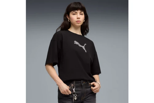 Puma Essentials Graphics Bedazzled Oversized T-Shirt Γυναικείο (634566 01)