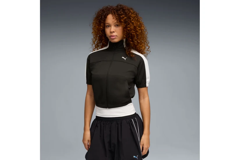 Puma T7 Γυναικεία Πολυεστερική Ζακέτα Μαύρη, Λευκή