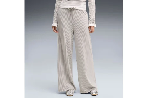 Puma Essentials Wide Leg Ribbed Παντελόνι Φόρμας Γυναικεία (636667 81)