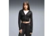 Puma Essentials Ribbed Γυναικεία Πολυεστερική Ζακέτα με Κουκούλα Μαύρη