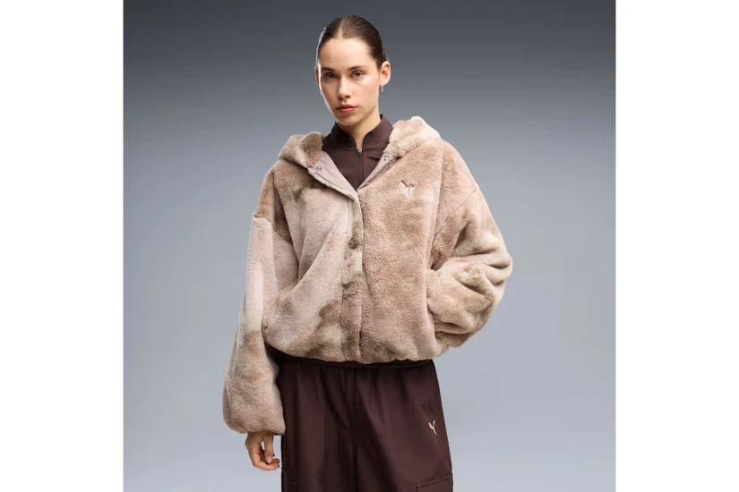 Puma Street Glam Highloft Oversized Γυναικείο Συνθετικό Γουνάκι Πουρό, Μπεζ