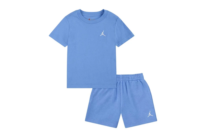 Jordan Brooklyn Essentials Βρεφικό Σετ Κοντομάνικο T-Shirt - Σορτς Σιέλ