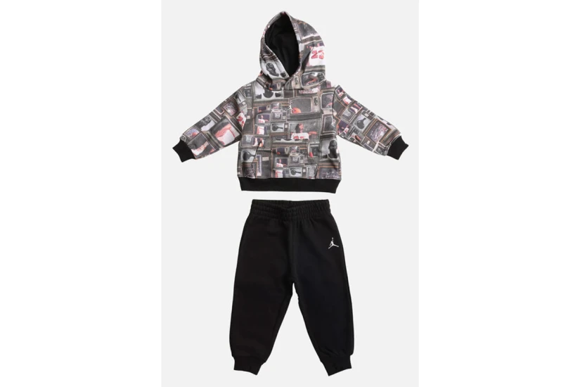 Jordan Brooklyn Fleece Βρεφικό Σετ Φούτερ με Κουκούλα - Παντελόνι Φόρμας