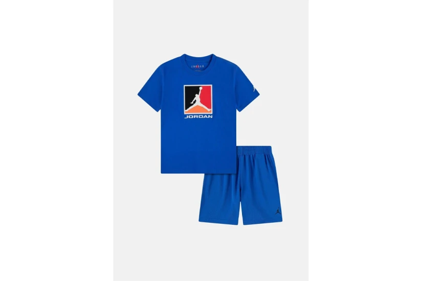 Jordan Brooklyn Baseline Mesh Βρεφικό Σετ Κοντομάνικη Μπλούζα - Σορτς Μπλε