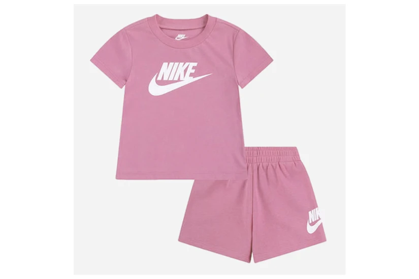 Nike Club Βρεφικό Σετ Κοντομάνικη Μπλούζα - Σορτς Ροζ