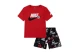 Nike Sportswear Allover Print Βρεφικό Σετ Κοντομάνικη Μπλούζα - Σορτς Κόκκινο, Μαύρο, Λευκό, Γκρι