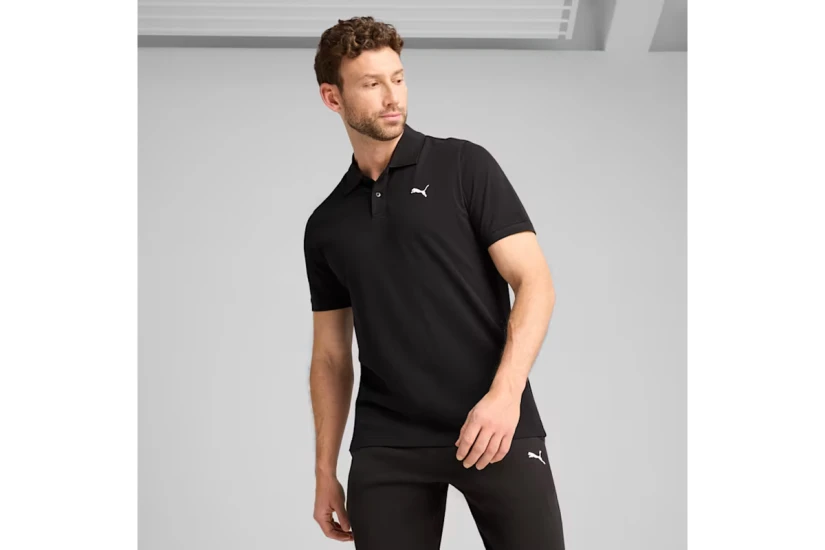 Puma Ess Pique Ανδρική Κοντομάνικη Polo Μπλούζα Μαύρη