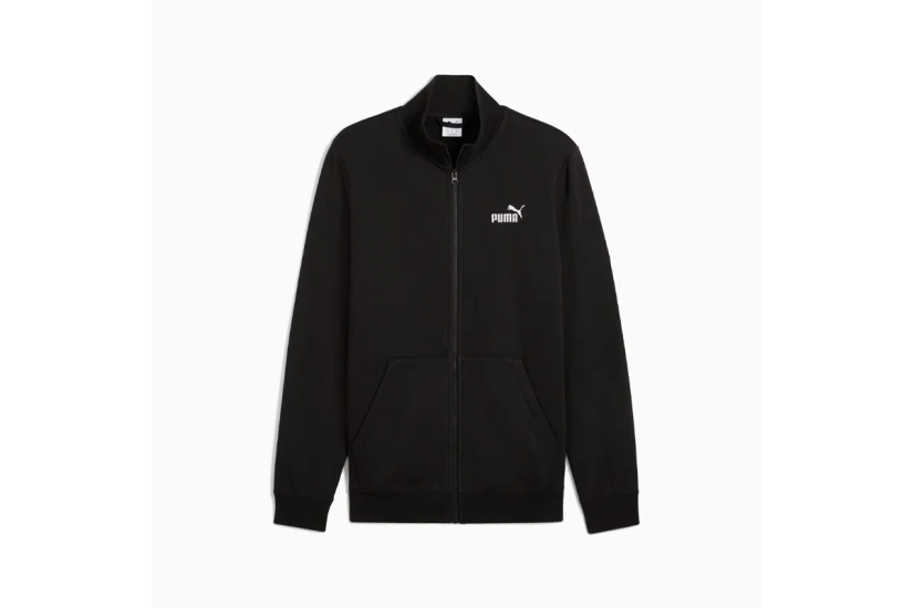 Puma Essentials No.1 Logo Track Ανδρική Βαμβακερή Ζακέτα με Κουκούλα Μαύρη