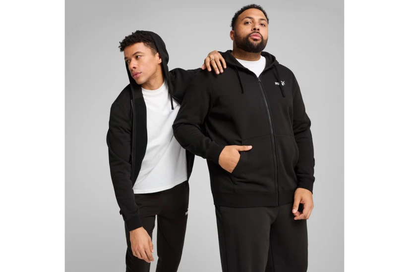 Puma Essentials No.1 Logo Ανδρική Βαμβακερή Ζακέτα με Κουκούλα Μαύρη