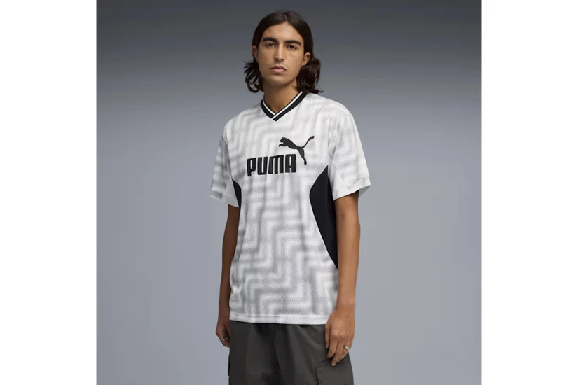 Puma Essentials Block Football Jersey Ανδρικό Κοντομάνικο T-Shirt Γκρι, Μαύρο, Λευκό