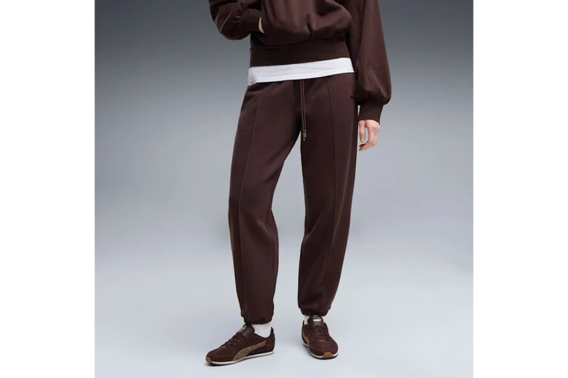 Puma Her Fleece Γυναικείο Παντελόνι Φόρμας Καφέ