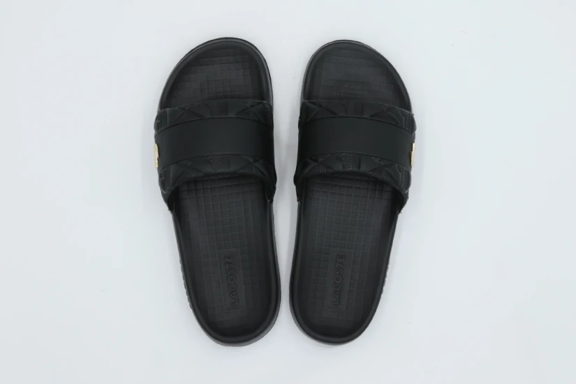 Lacoste Serve Slides Hyb Ανδρικές Παντόφλες Μαύρες