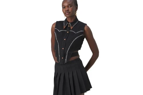 Versace D Str Slouchy28 Blk Γιλέκο Γυναικείο (76HAM257 DW060D24 909)