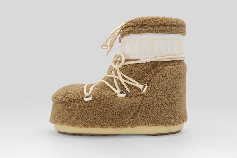Moon Boot Icon Low Fleece Γυναικείες Μπότες Χιονιού Κάμελ, Μπεζ