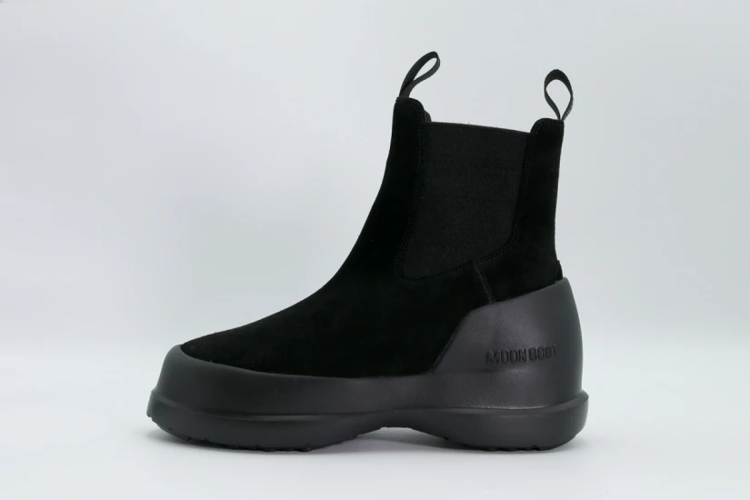 Moon Boot Luna Chelsea Suede Γυναικεία Μποτάκια Μαύρα