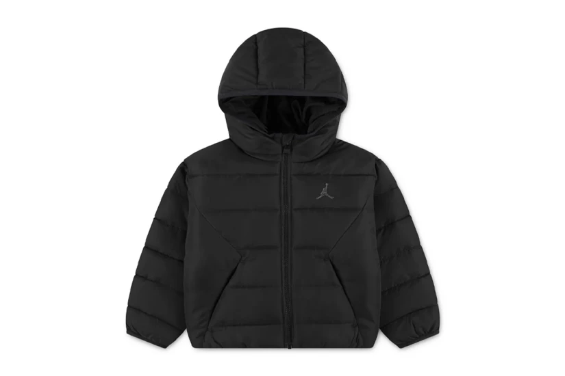 Jordan Essentials Παιδικό Μπουφάν Puffer με Κουκούλα Μαύρο