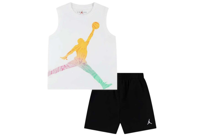 Jordan Jumpman Παιδικό Σετ Αμάνικη Μπλούζα - Σορτς Λευκό, Μαύρο