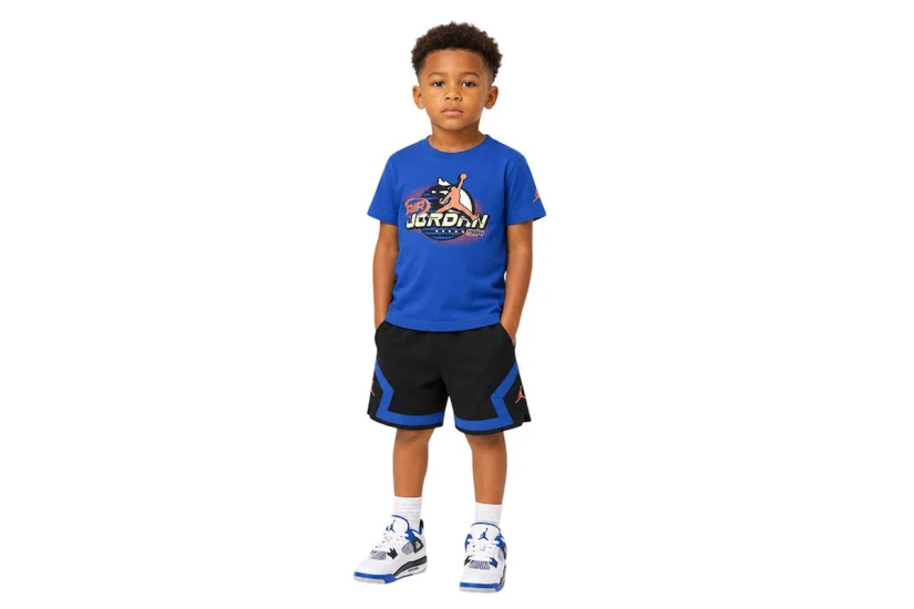Jordan Jumpman Παιδικό Σετ Κοντομάνικη Μπλούζα - Σορτς Μπλε, Μαύρο