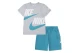 Nike Sportswear Βρεφικό - Παιδικό Σετ Κοντομάνικη Μπλούζα - Σορτς Γκρι, Βεραμάν