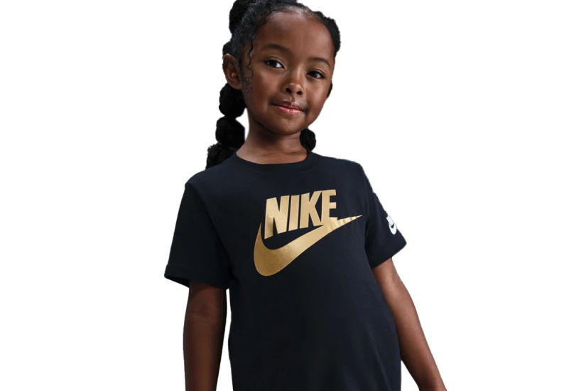 Nike Futura Παιδικό Κοντομάνικο T-Shirt Μαύρο, Χρυσό