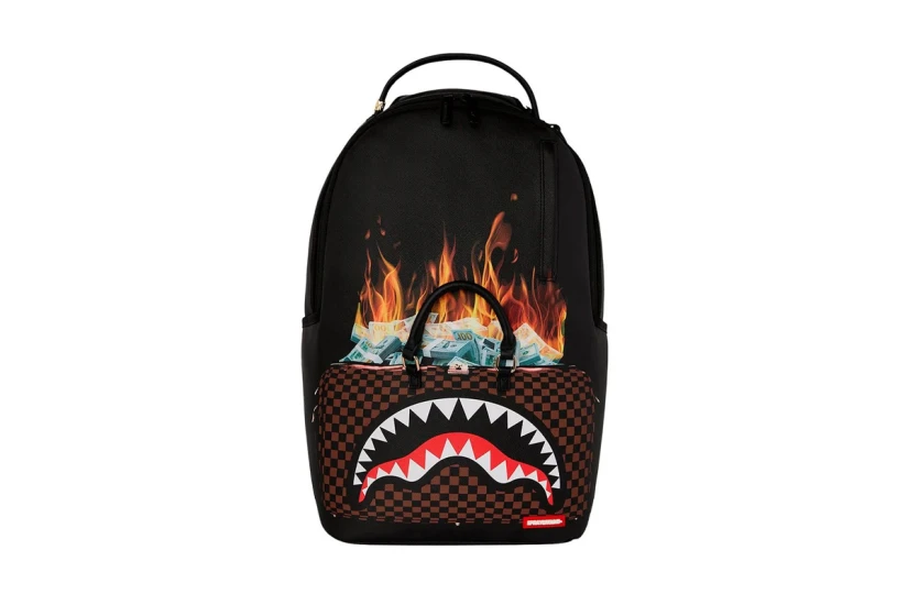 Sprayground Bag Of Money On Fire Dlxsv Backpack