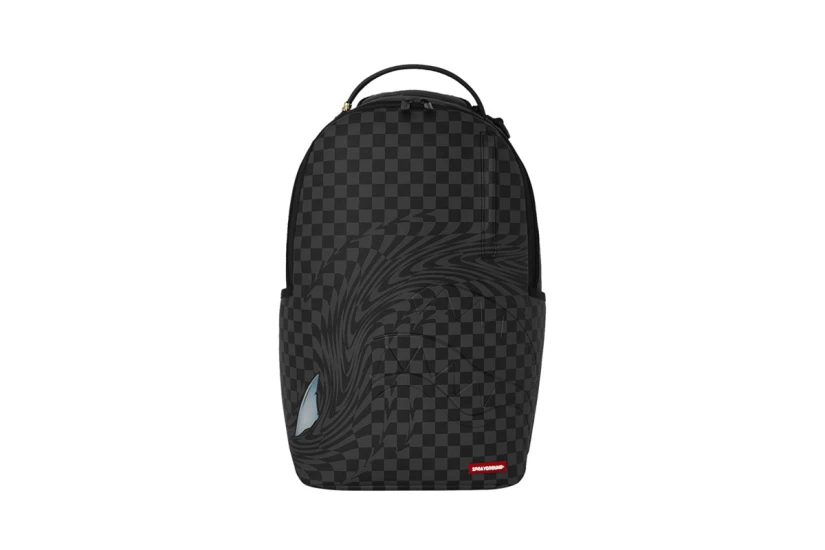 Sprayground Checker Shark Trail DLXSV Backpack Μαύρο, Γκρι Σκούρο