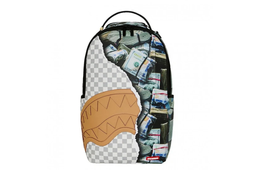 Sprayground Cream Check Full Of Cash Dlxsv Backpack (910B8548NSZ)
