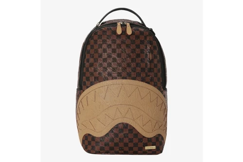 Sprayground Embossed Check Brown Dlxsv Backpack (910B8592NSZ)