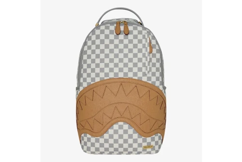 Sprayground Embossed Check Cream Dlxsv Backpack (910B8593NSZ)