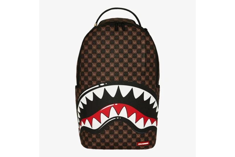 Sprayground Sharks In Paris Wtf Bubble Brown Check Dlxsv Backpack Καφέ, Κόκκινο, Λευκό, Μαύρο