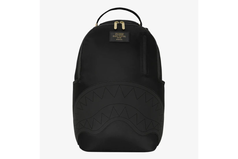 Sprayground Shark Central Gold Lettering Backpack Μαύρο