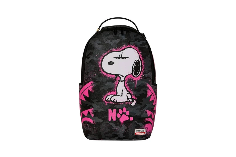 Sprayground Peanuts Snoopy Pink Stencil Dlxsv Backpack Μαύρο, Γκρι, Λευκό, Ρόζ Φλουο