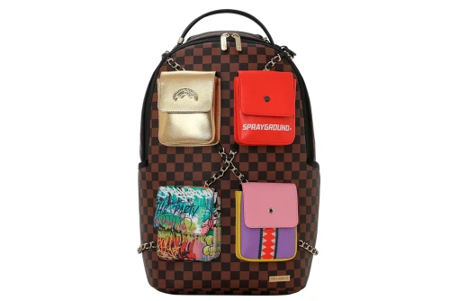 Sprayground Hanging Pockets Mix Up Dlxsv Backpack (910B8990NSZ)