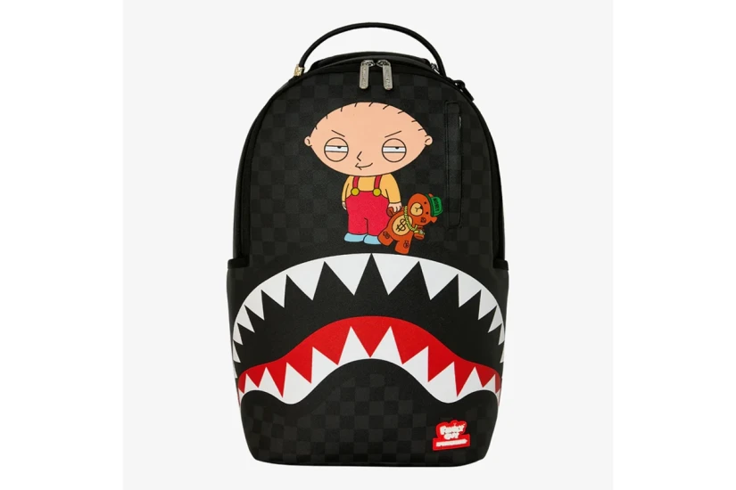 Sprayground Family Guy Stewie Holding Bear Keychain Backpack Μαύρο, Ανθρακί, Διάφορα Χρώματα
