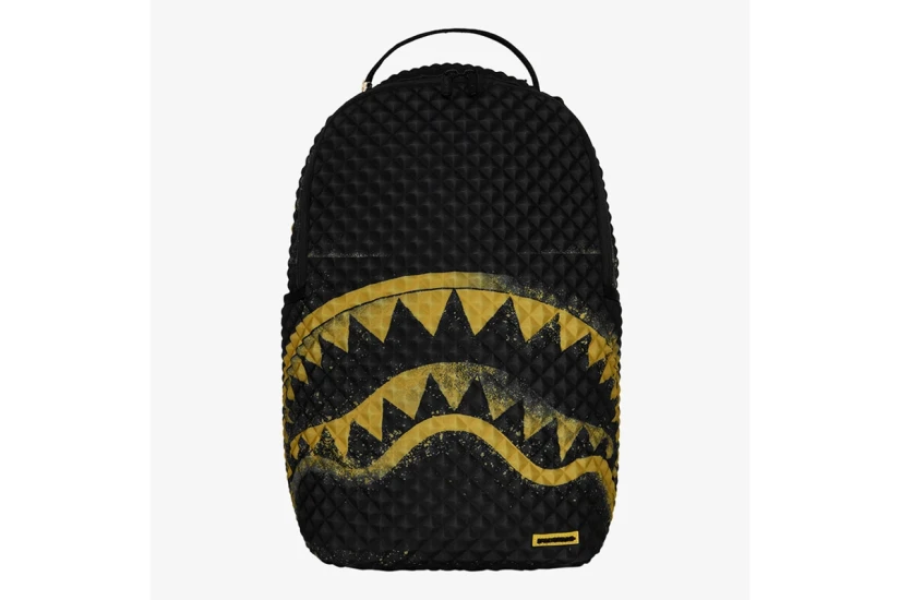 Sprayground Pyramid Stencil Shark Backpack Μαύρο, Κίτρινο