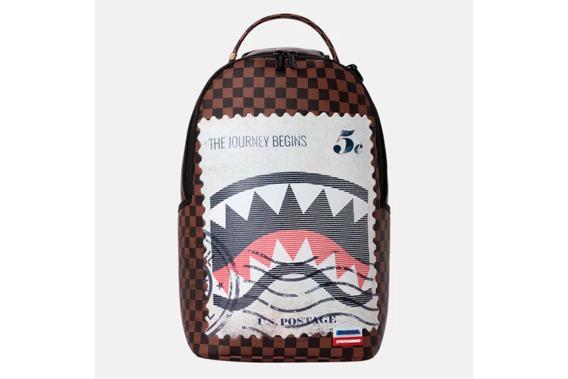 Sprayground Usps Shark Stamp Dlxsv Backpack Μαύρο, Γκρι Σκούρο, Μπλε, Πορτοκαλί