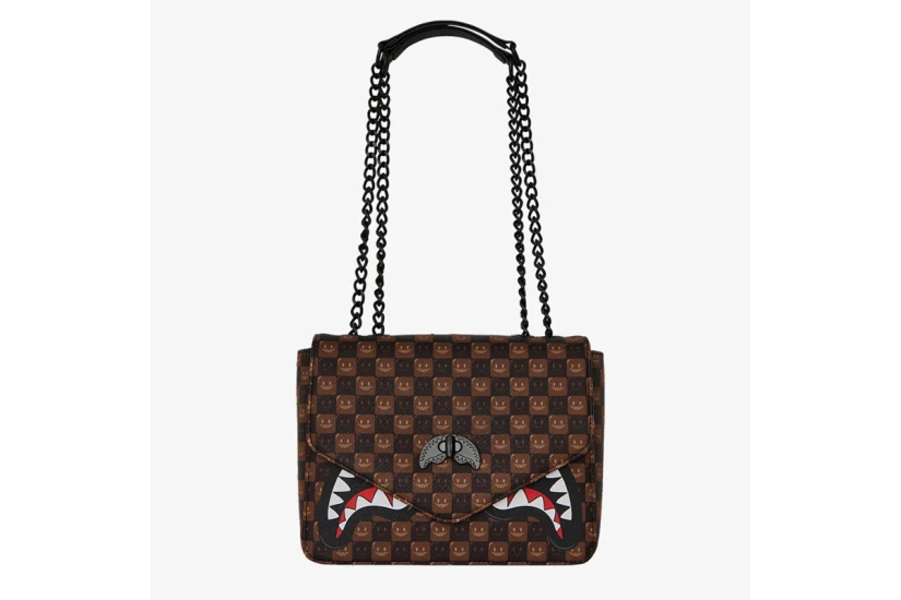 Sprayground Sharks In Paris WTF Bubble Check Τσάντα Ώμου - Χειρός Καφέ, Μαύρη, Λευκή, Κόκκινη